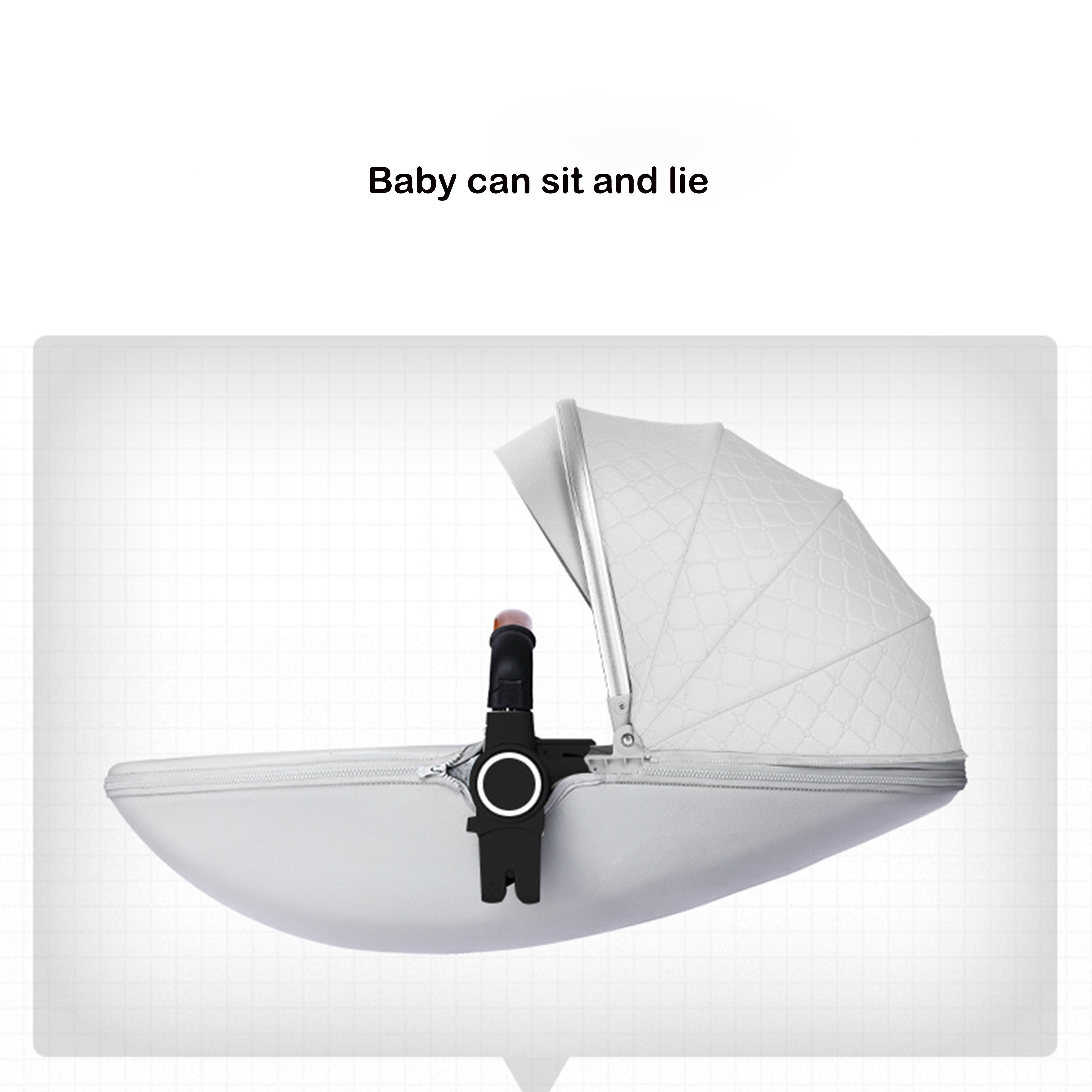 White Aluminum Alloy Plastic sleeping bag baby stroller baby 3 in 1