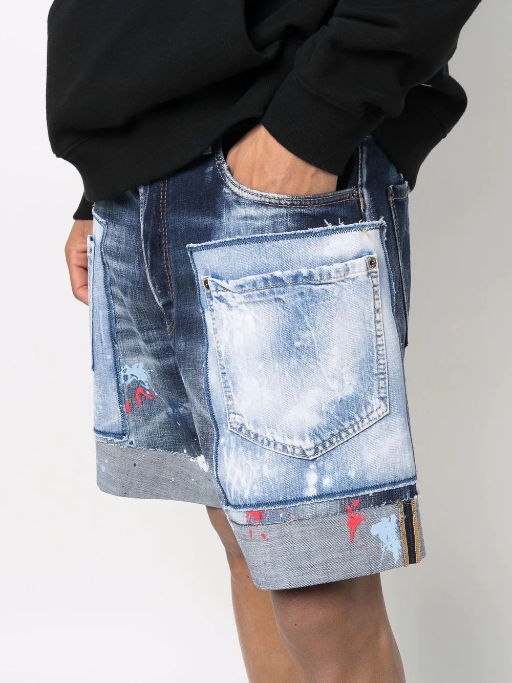 High Quality Custom Mens Knee Length Washed denim 