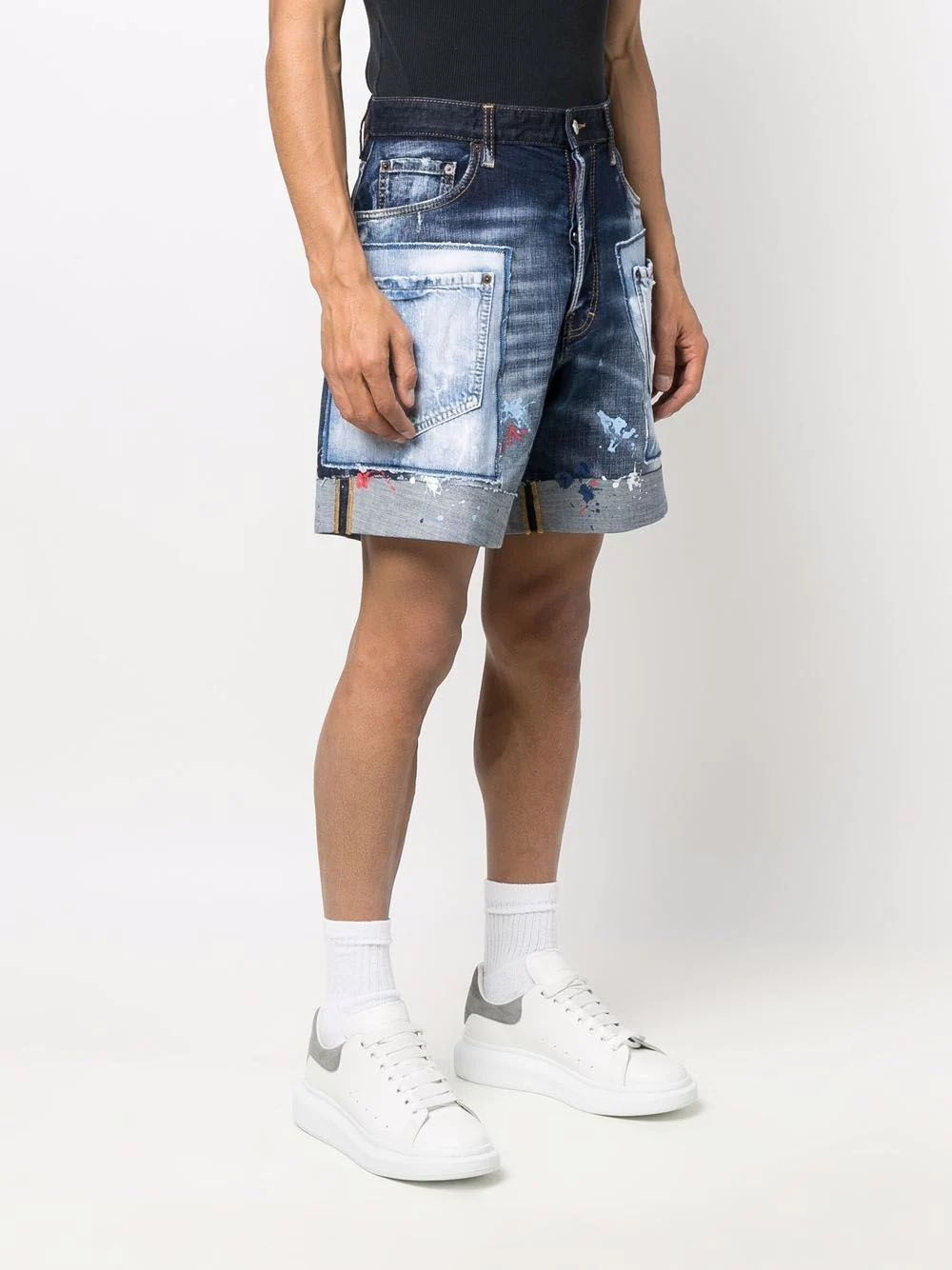High Quality Custom Mens Knee Length Washed denim 