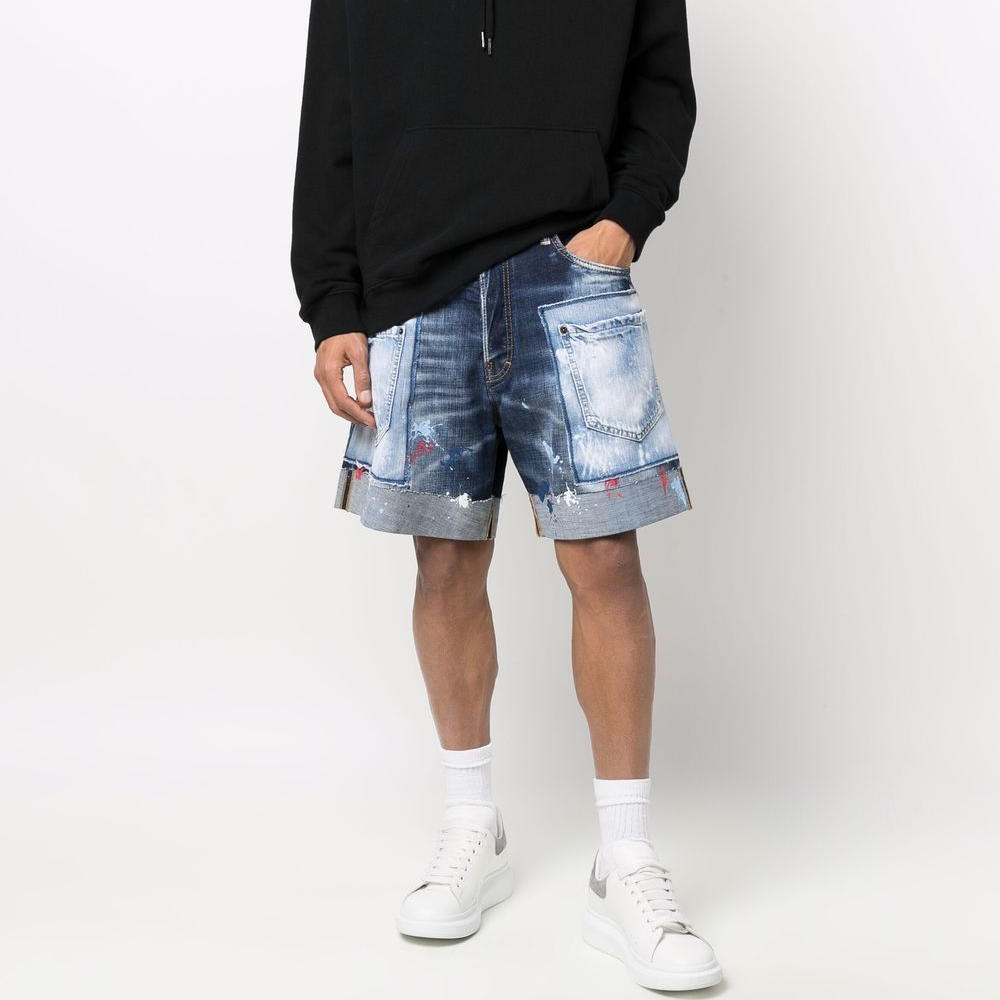 High Quality Custom Mens Knee Length Washed denim 