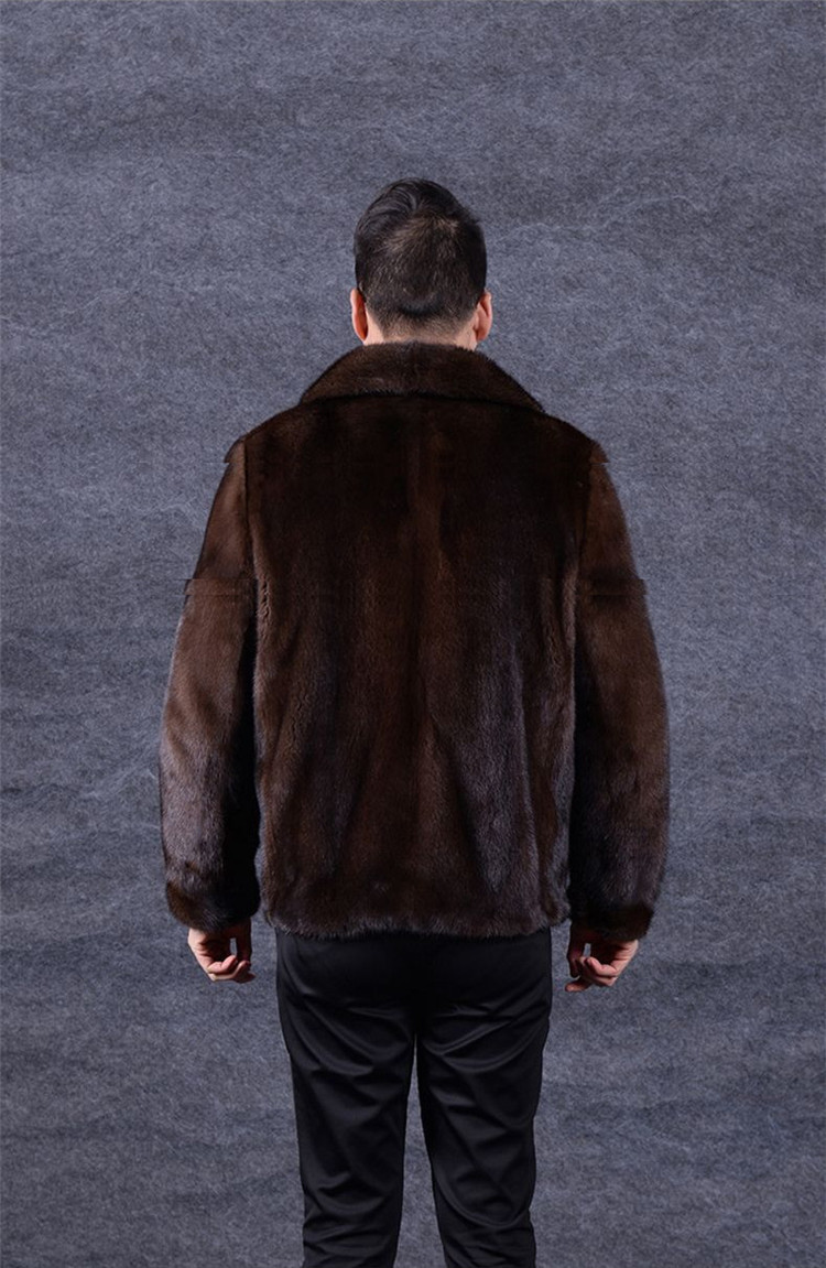 YQ249 Free shipping New style winter warm brown artificial mink fur real fur coat for mens