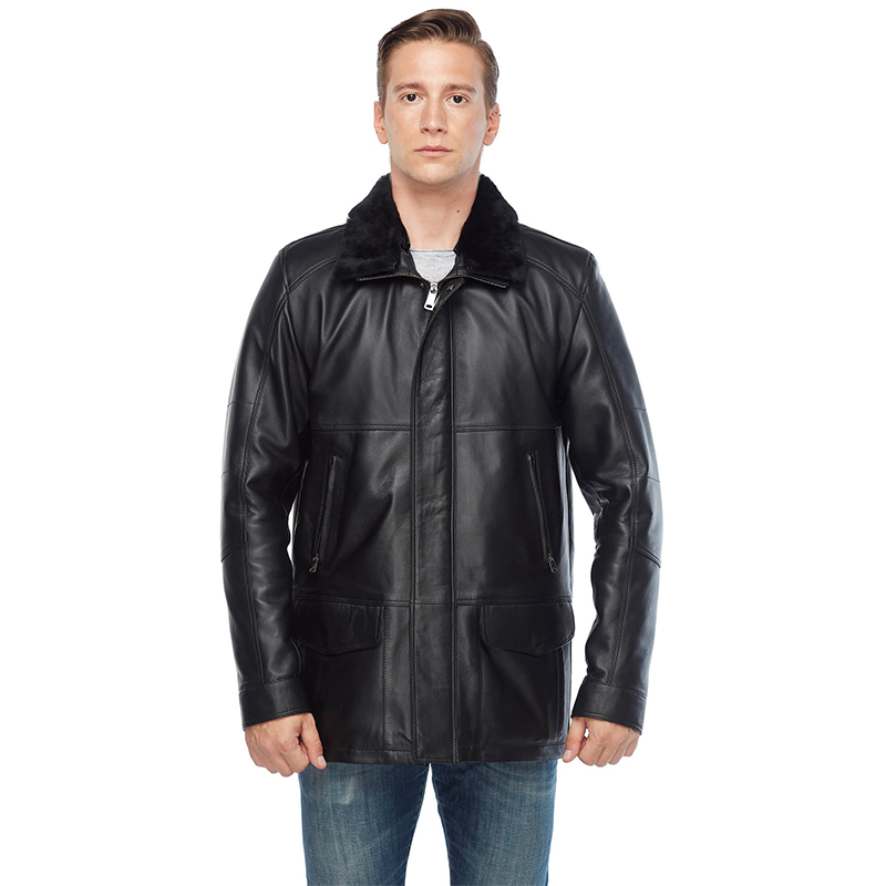 Hot Sale New and Elegant Hurtei Men Leather Coat
