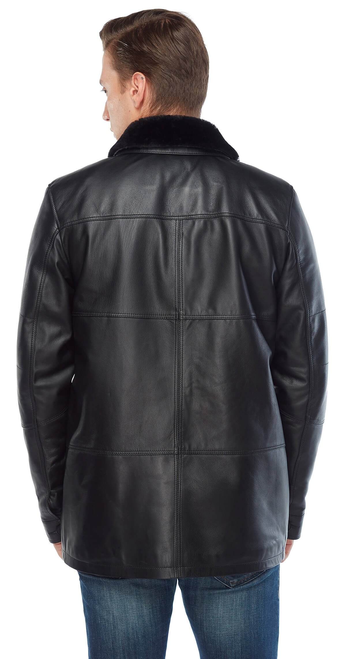 Hot Sale New and Elegant Hurtei Men Leather Coat