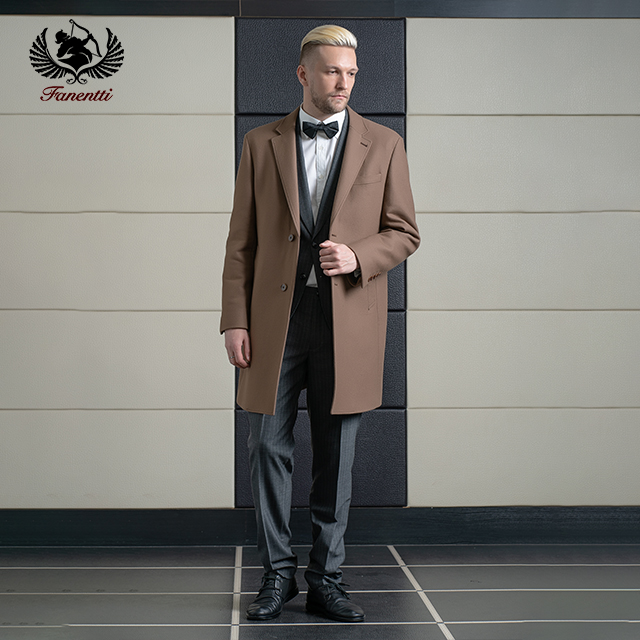 Ready to Ship High Grade Overcoat For Men Slim Fit Long Wool Coat Factory Wholesale Warm Trench Coat