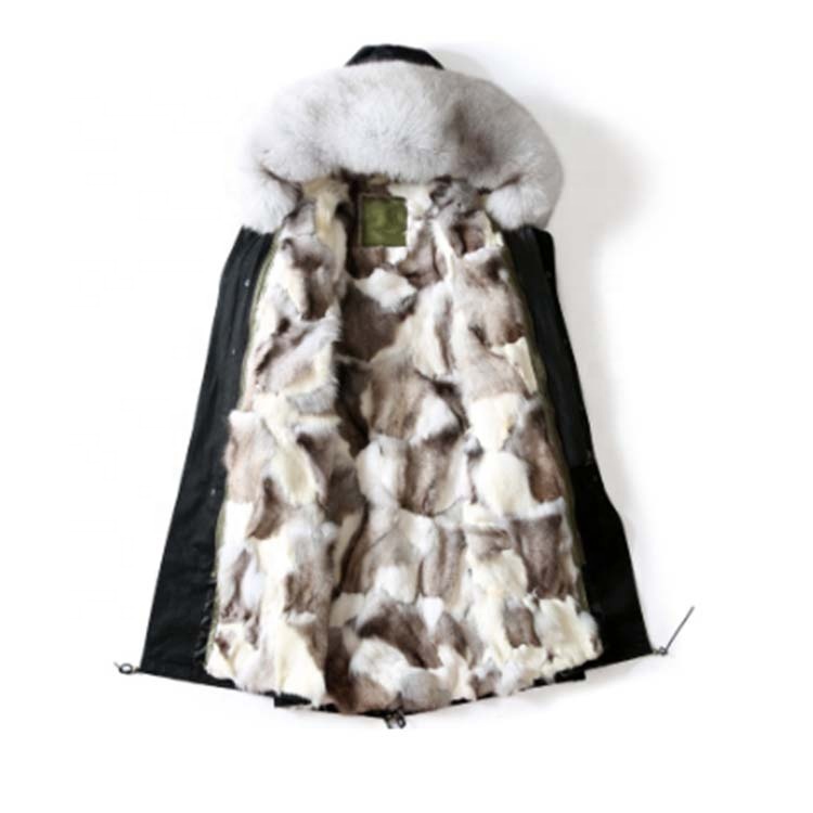 Custom size and colors real fox raccoon fur coat parka jacket for men