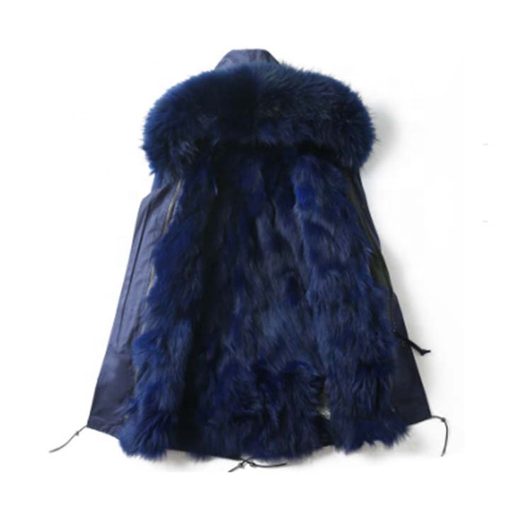 Custom size and colors real fox raccoon fur coat parka jacket for men