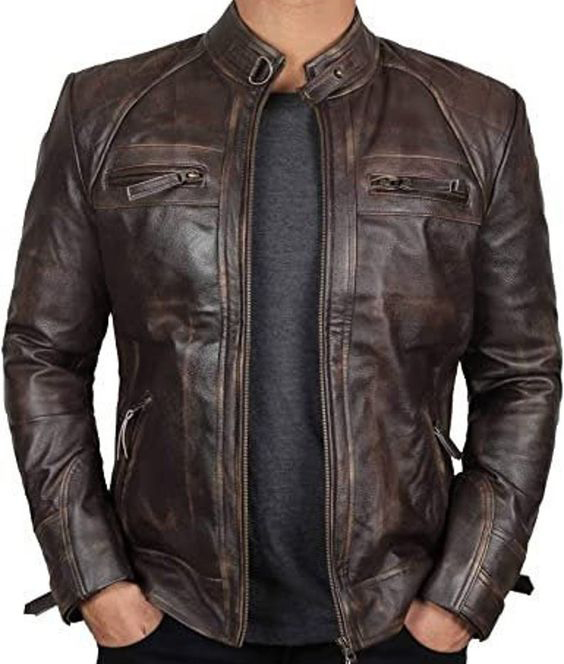 High Quality custom design OEM service man's leather jacket with Bulk production facilities from Ban