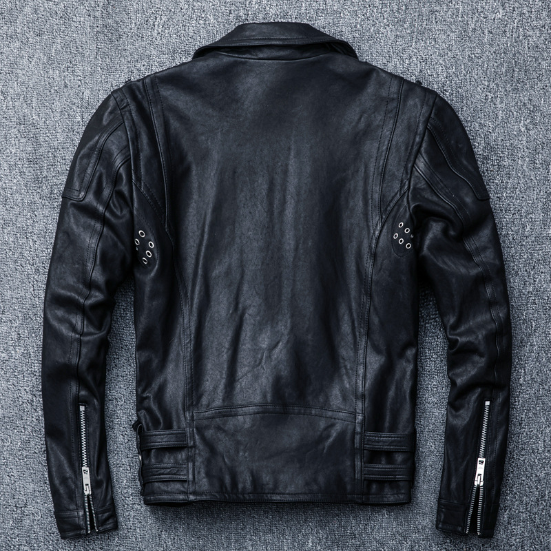PDEP 2021 plus size 4XL black genuine leather jacket for men basic winter leather jacket coat windpr
