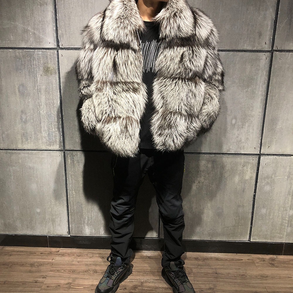 2021Winter New Plus Size Men's Jackets Real Fox Fur Coats For Men