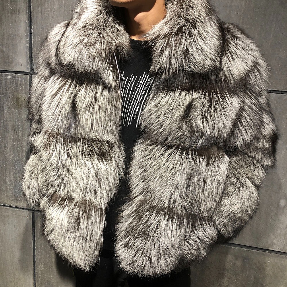 2021Winter New Plus Size Men's Jackets Real Fox Fur Coats For Men