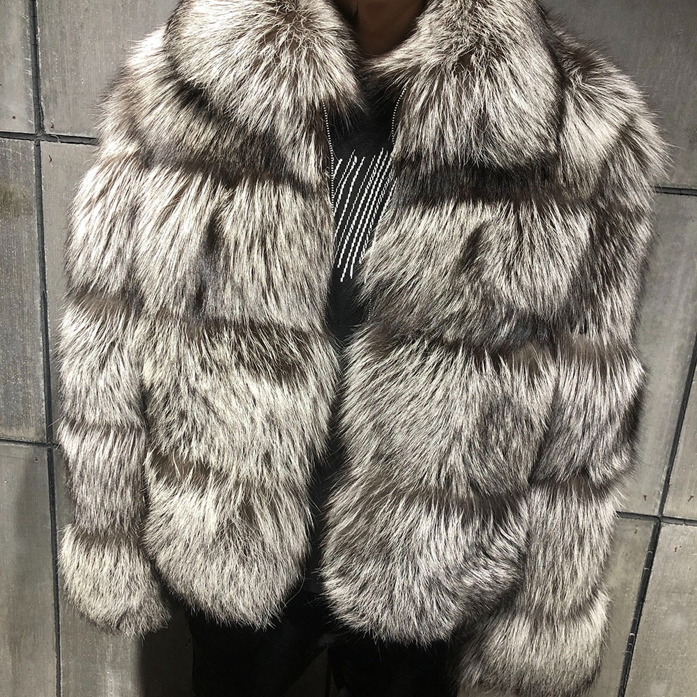 2021Winter New Plus Size Men's Jackets Real Fox Fur Coats For Men