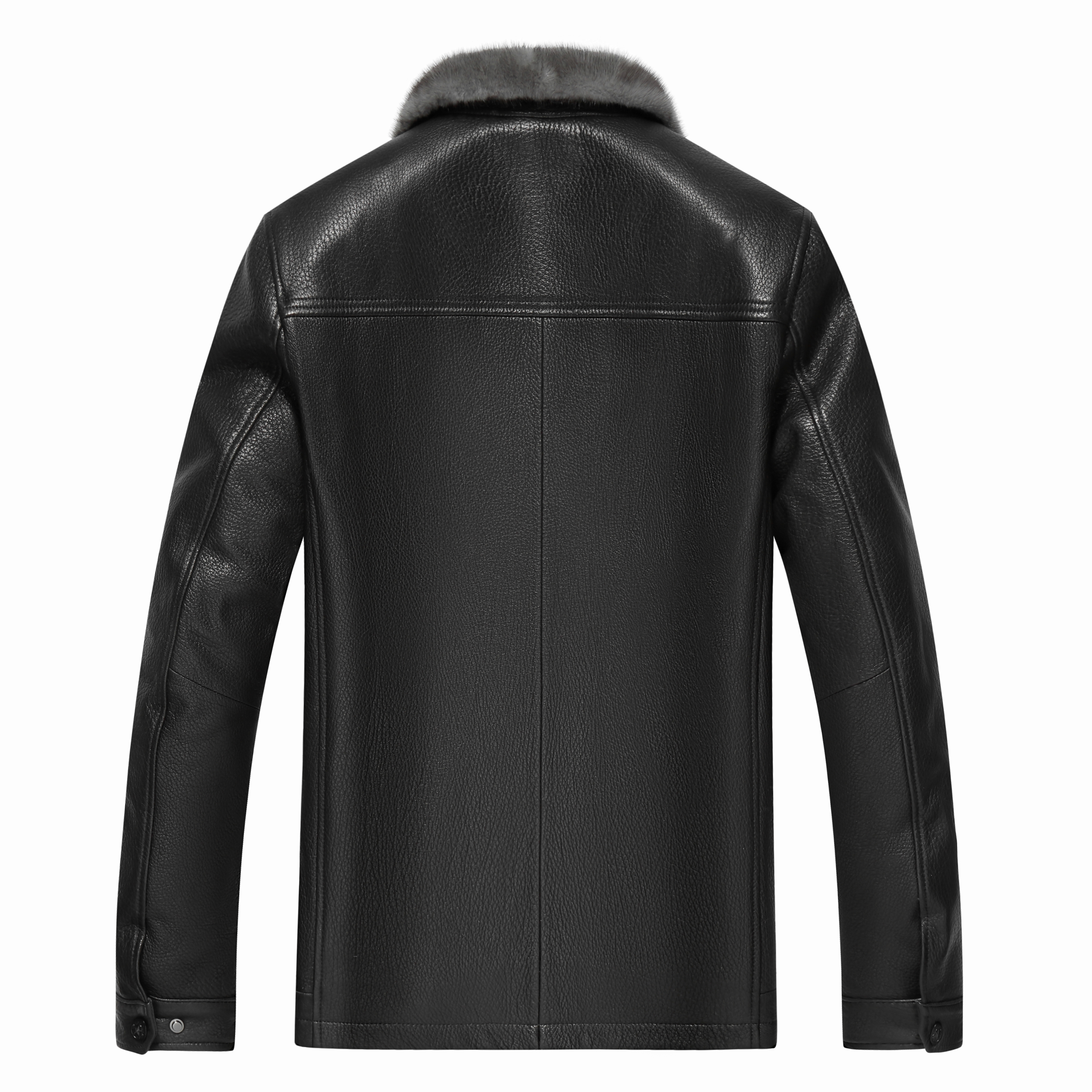Men casual clothing gray mink fur coat 100% real  winter coats for men men's leather jackets- genuin