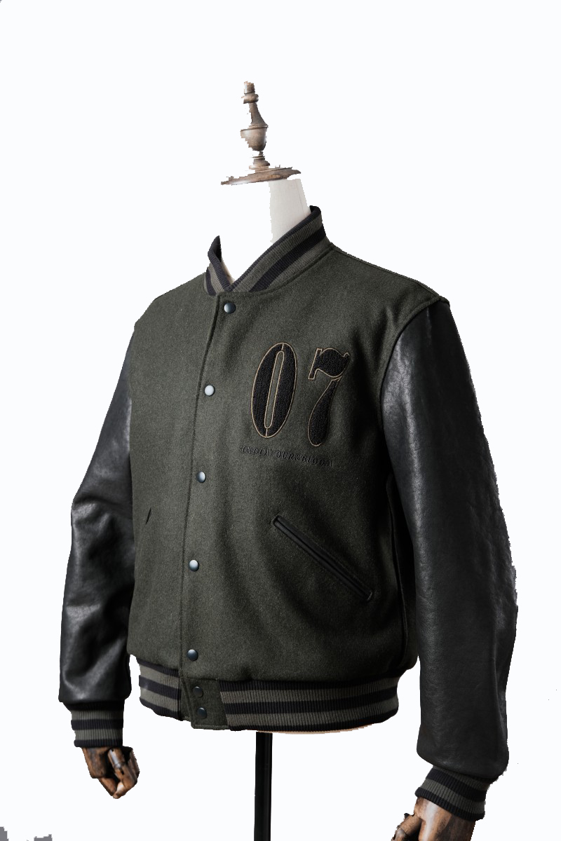 Luxuriously tailored my leather jacket wool panels real cowhide sleeves Varsity Jacket high density 