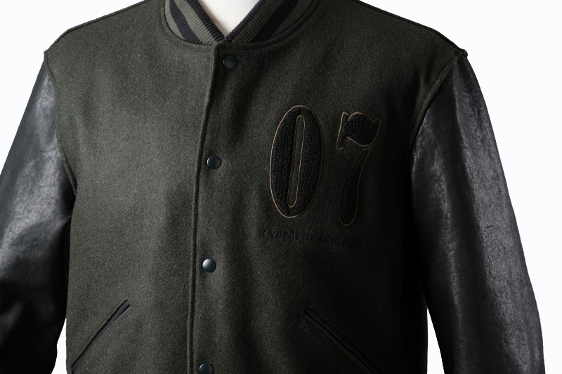 Luxuriously tailored my leather jacket wool panels real cowhide sleeves Varsity Jacket high density 
