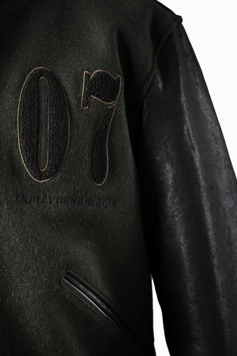 Luxuriously tailored my leather jacket wool panels real cowhide sleeves Varsity Jacket high density 