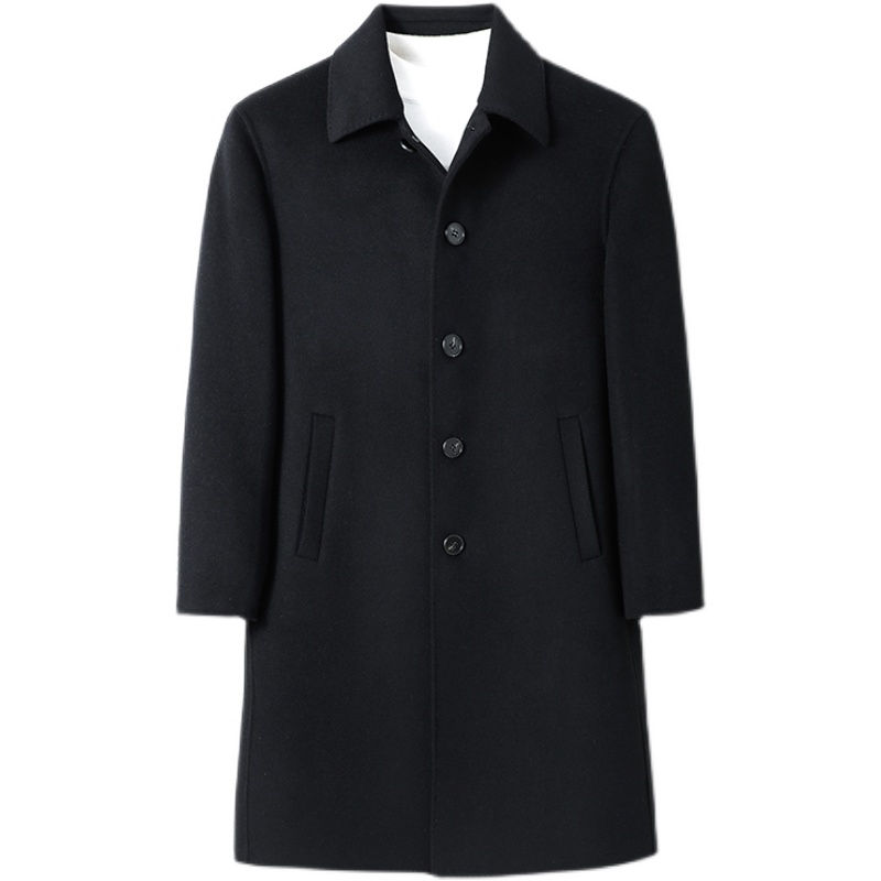 Winter clothing boutique European and American long slim single-breasted trench coat men's high-end 