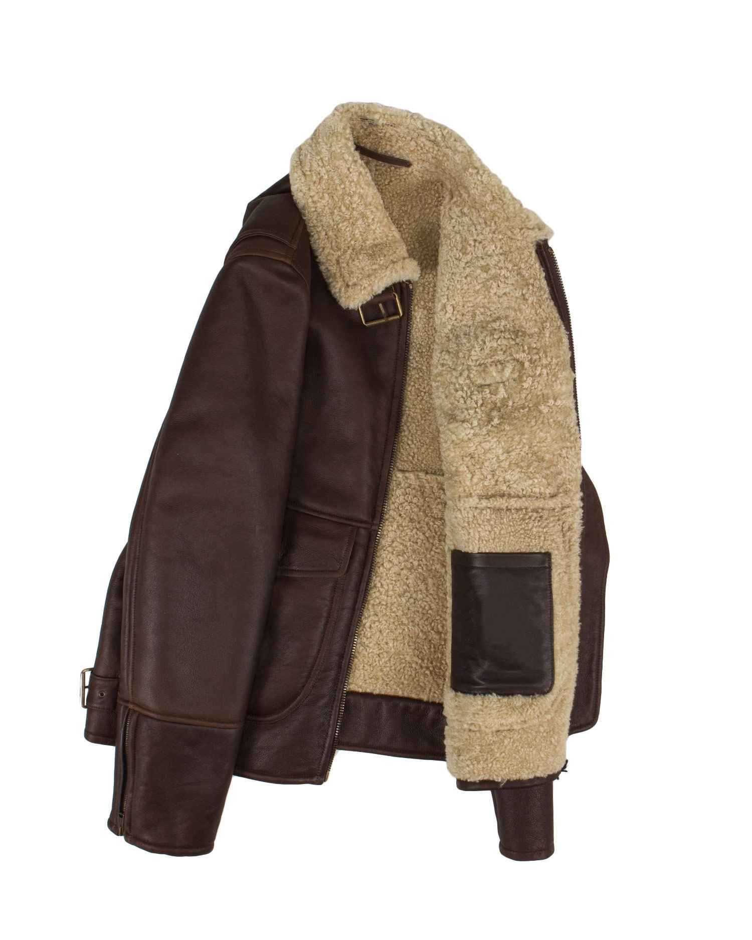Minimal Style Sheepskin Leather  Jacket For Men WIth Fur