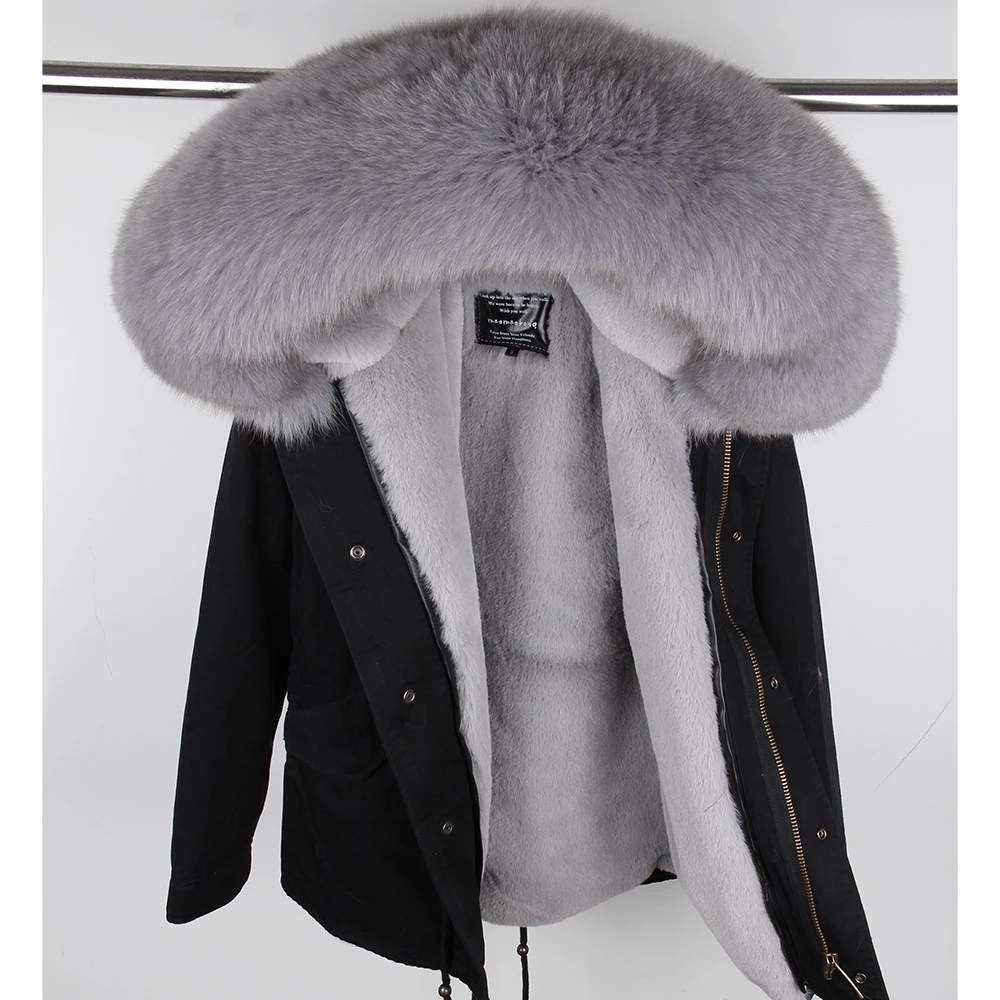 2022 Men Winter Short Jacket Real Raccoon Fur Hooded Coat Faux Fur Lined Parka Winter clothes men