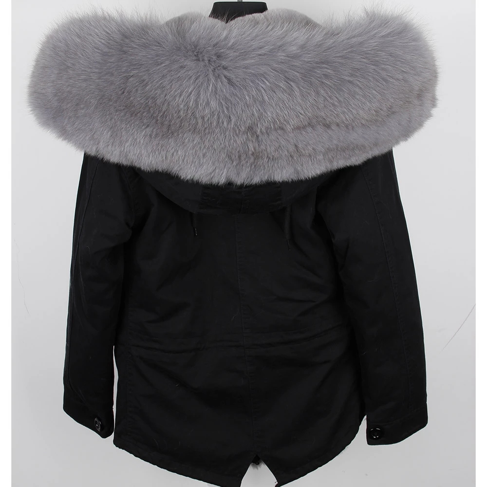 2022 Men Winter Short Jacket Real Raccoon Fur Hooded Coat Faux Fur Lined Parka Winter clothes men