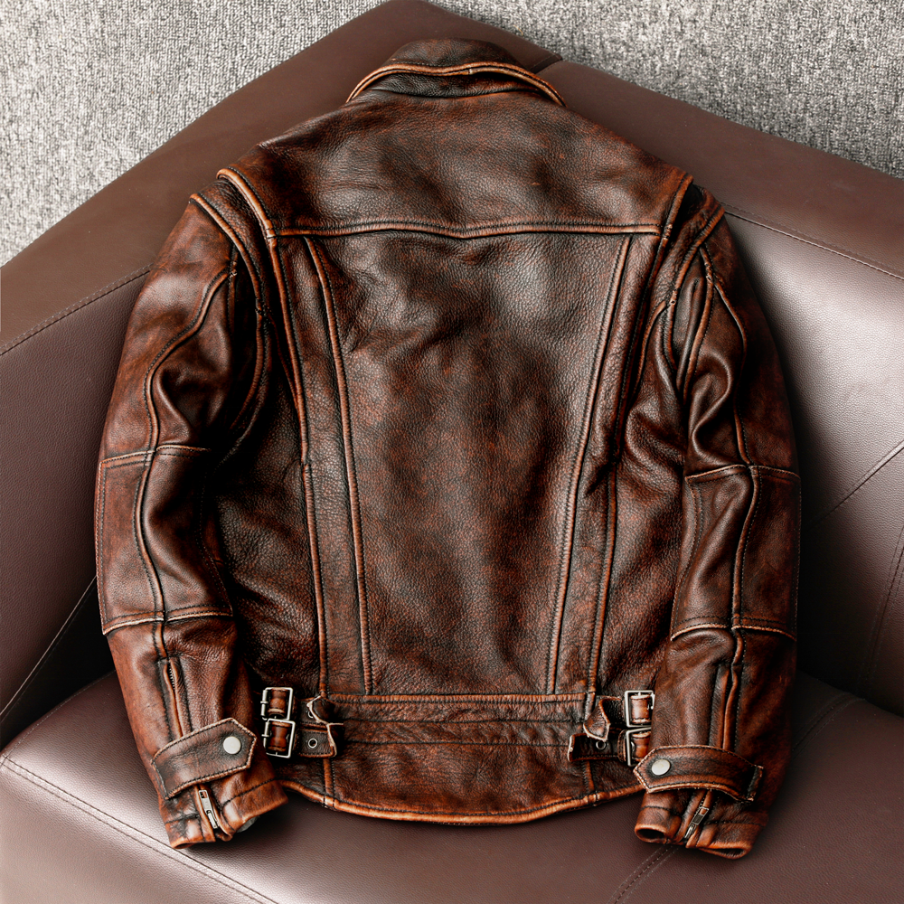 Classic Flight Jacket Men Aviator Natural Cow Genuine Leather Jacket Man Bomber Pilot Clothes Spring