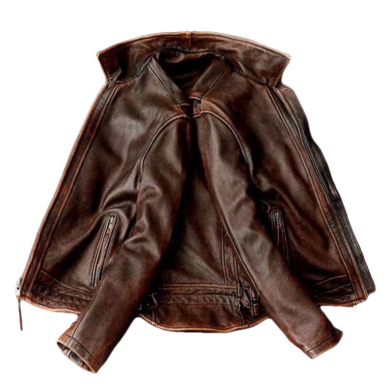 Classic Flight Jacket Men Aviator Natural Cow Genuine Leather Jacket Man Bomber Pilot Clothes Spring