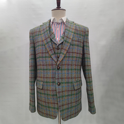 Customized Men's Slim Green Three Piece Suit Wedding Dress