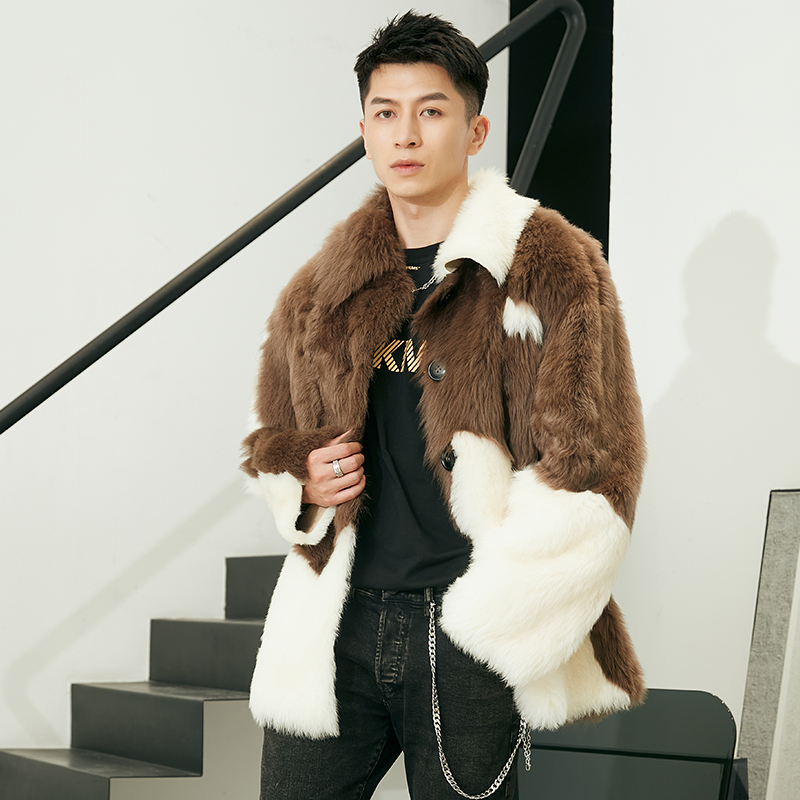 Good quality custom Skin Leather Coat Warm fur leather coats men's winter jackets coats Fashion Jack