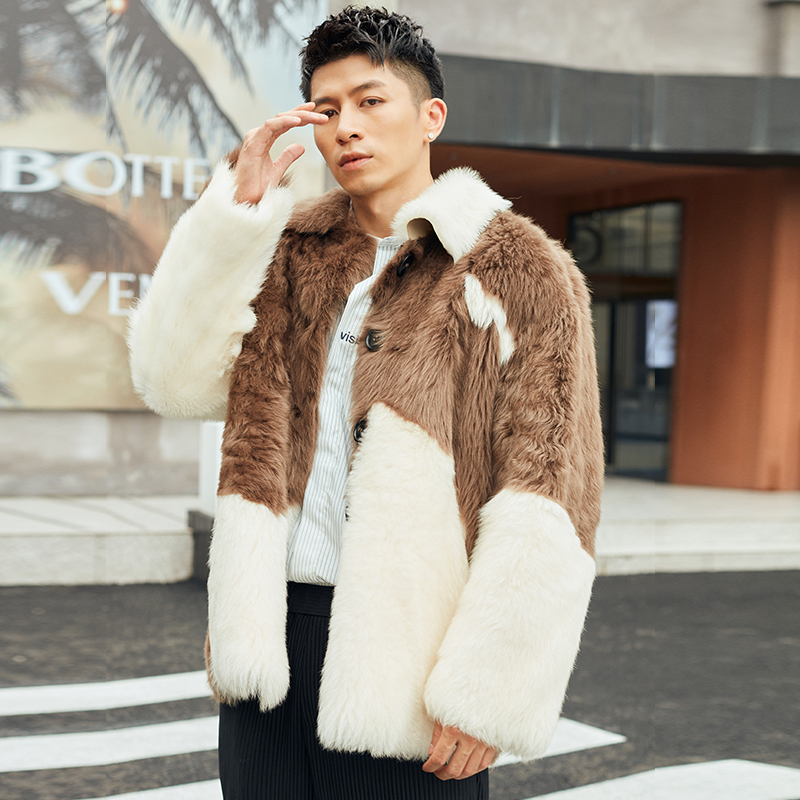Good quality custom Skin Leather Coat Warm fur leather coats men's winter jackets coats Fashion Jack