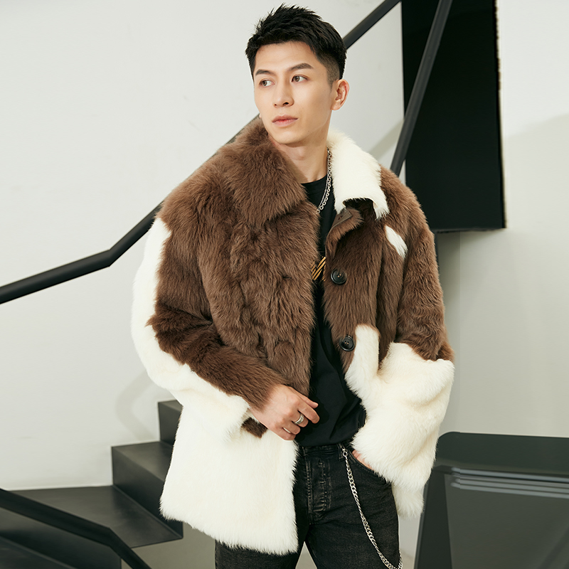 Good quality custom Skin Leather Coat Warm fur leather coats men's winter jackets coats Fashion Jack