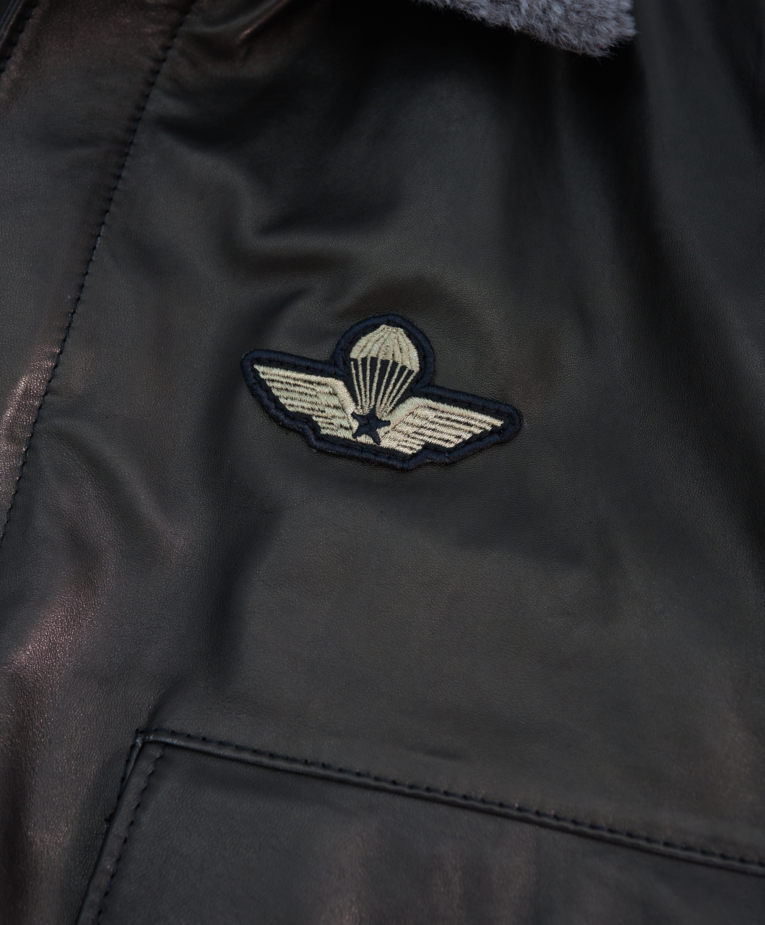 Made in Italy black leather bomber aviator jacket for men Italian product fall jackets for everyday 