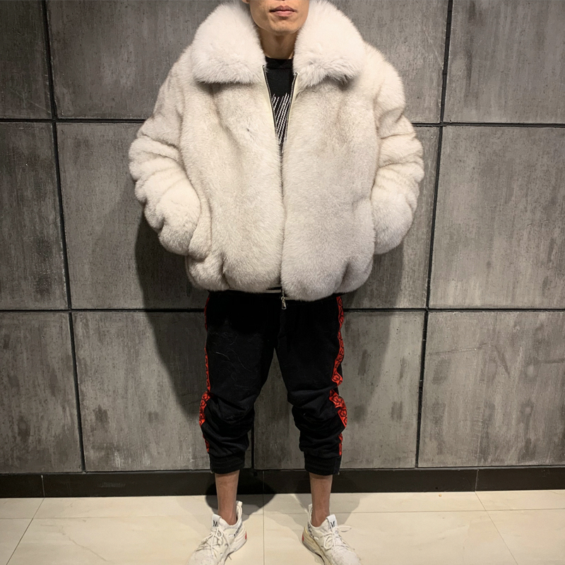 2021 Winter Coat For Men High Quality Real Fox Fur Jacket Oversized