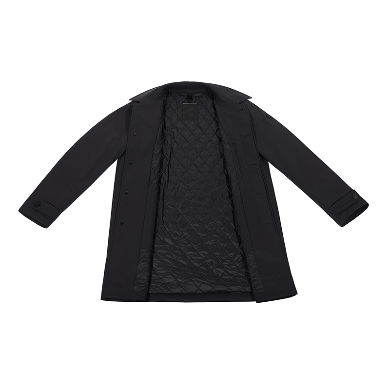 Dropshipping new arrival men's formal button closure polyester padded long  jacket