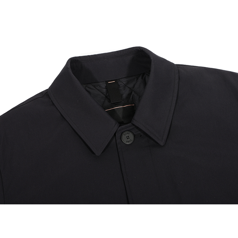 Dropshipping new arrival men's formal button closure polyester padded long  jacket