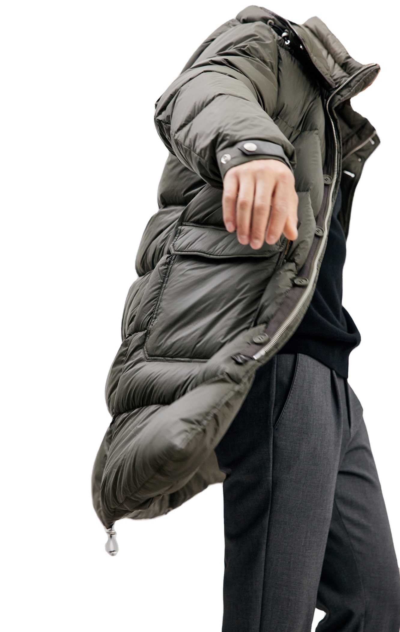 High quality windproof and waterproof down jacket winter coldproof long thickness men white duck dow