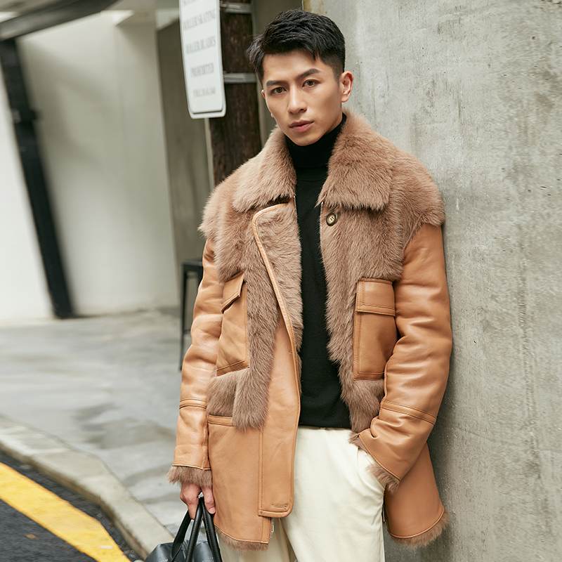 Windproof Breathable Wholesale Outdoor Men Leather Coat Casual Wear Long Coat For Sale