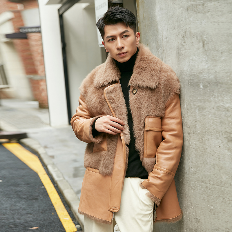 Windproof Breathable Wholesale Outdoor Men Leather Coat Casual Wear Long Coat For Sale