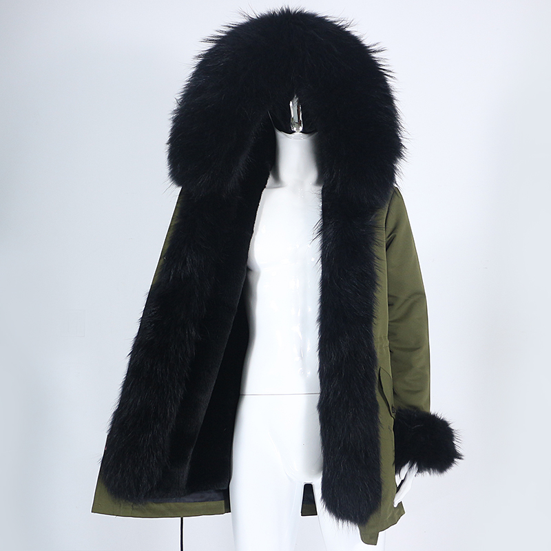OFTBUY 2021 Waterproof Long Parka Winter Jacket Men Natural Real Raccoon Fox Fur Coat Collar Hooded 