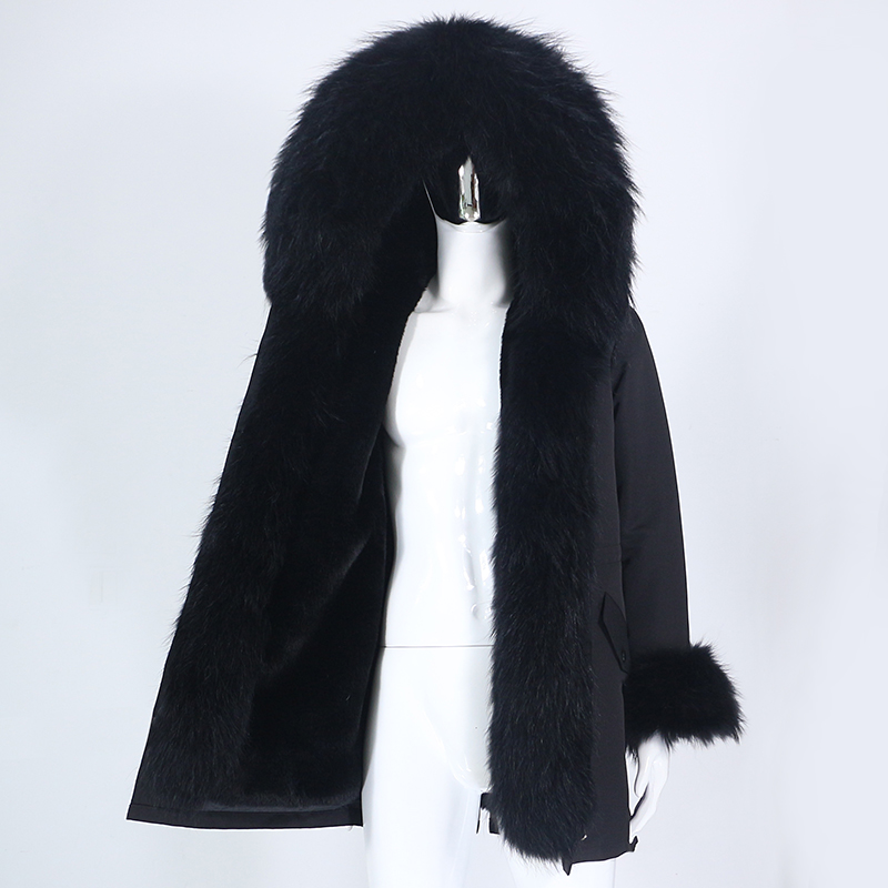 OFTBUY 2021 Waterproof Long Parka Winter Jacket Men Natural Real Raccoon Fox Fur Coat Collar Hooded 