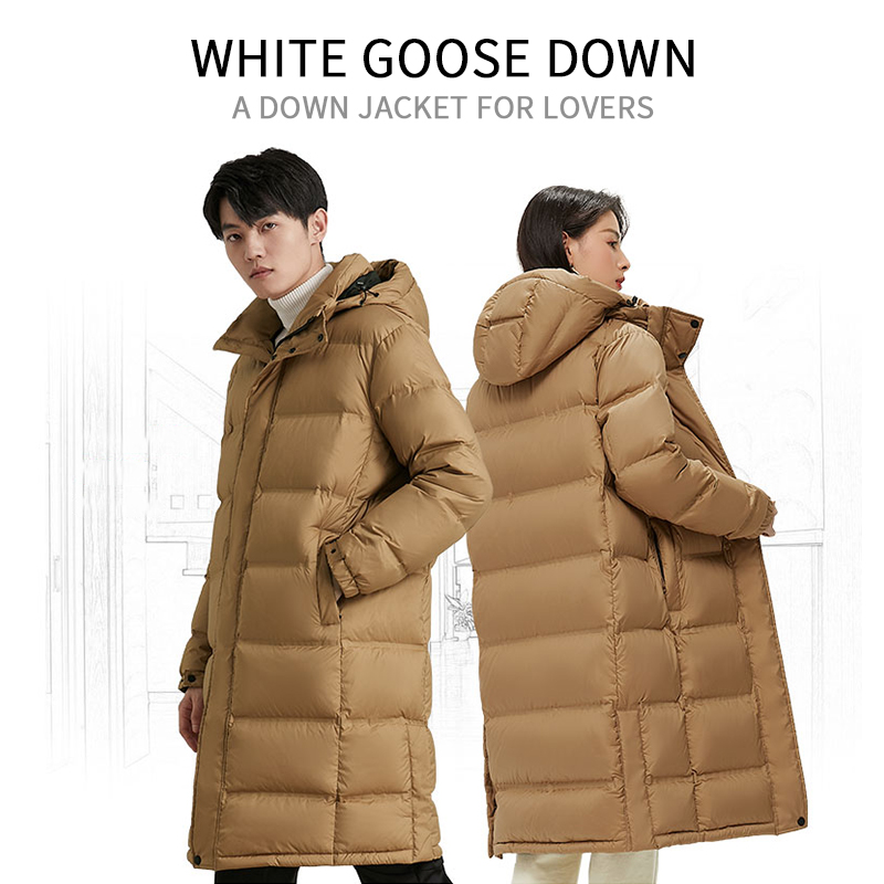 Wholesale Hot Sale Slim Cotton Coat Ladies Over The Knee Long  Detachable Hooded Down Cotton Jacket 