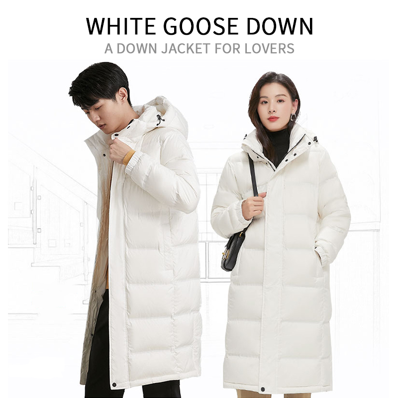Wholesale Hot Sale Slim Cotton Coat Ladies Over The Knee Long  Detachable Hooded Down Cotton Jacket 