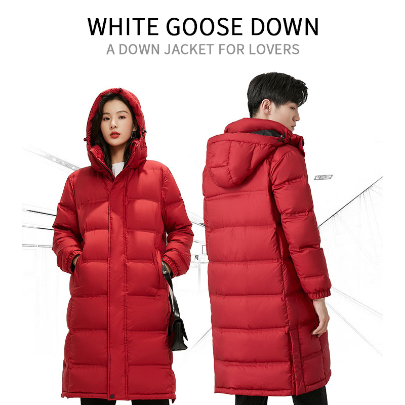 Wholesale Hot Sale Slim Cotton Coat Ladies Over The Knee Long  Detachable Hooded Down Cotton Jacket 