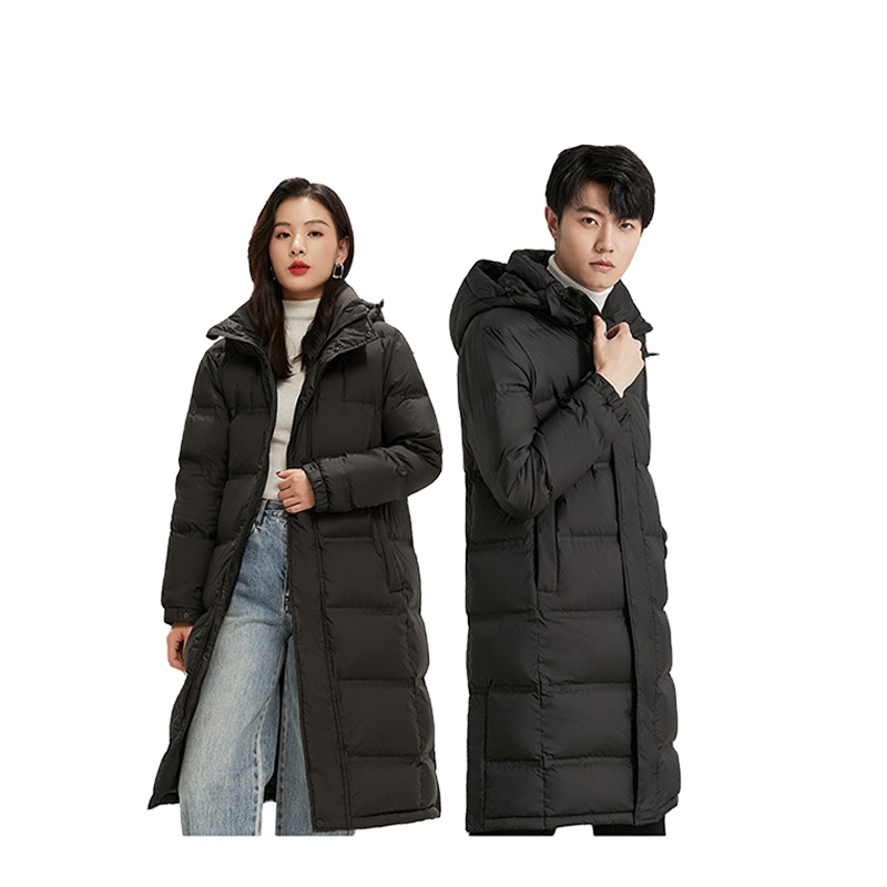 Wholesale Hot Sale Slim Cotton Coat Ladies Over The Knee Long  Detachable Hooded Down Cotton Jacket 