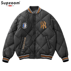 2022 New Arrival Hip Hop Embroidery Couples Casual Top Fashion Winter Men Coat Warm Baseball Down Ja
