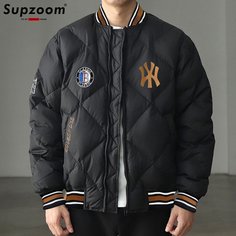 2022 New Arrival Hip Hop Embroidery Couples Casual Top Fashion Winter Men Coat Warm Baseball Down Ja