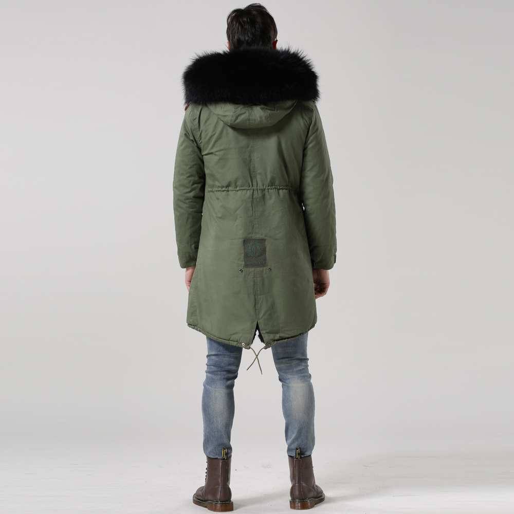 Hot Sale Plus Size Coat Winter Clothes For Men Faux Fur Parka Long Fashion Jacket Black Fur Lining O