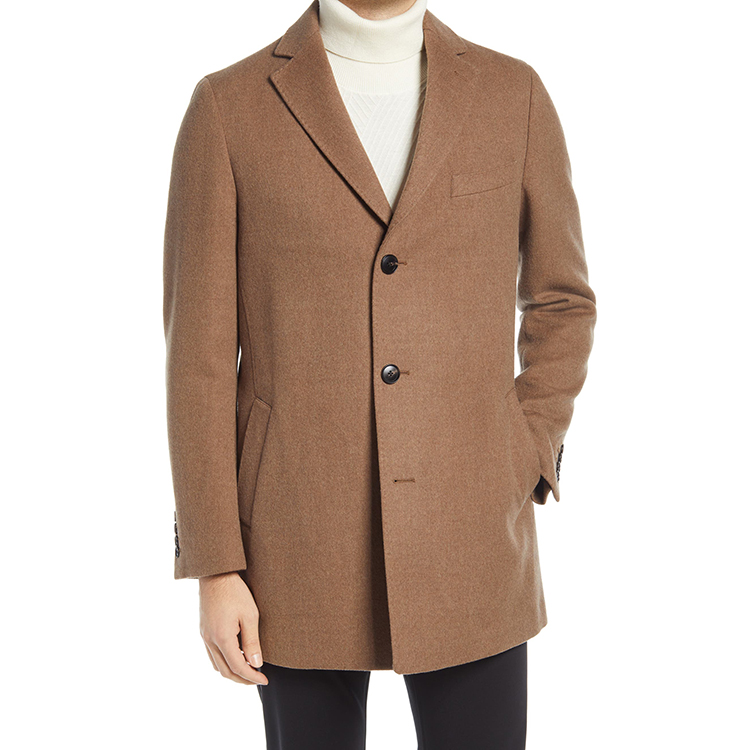 Brown 2022 New Custom winter men's coats wool mens down coats formal long coat for men