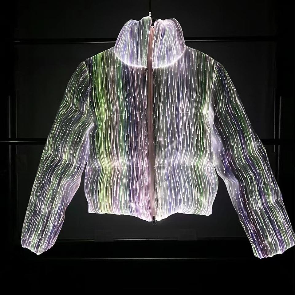 App Control Led Clothing Light Up Fiber Optic Down Jackets Men and Woman Winter Jackets
