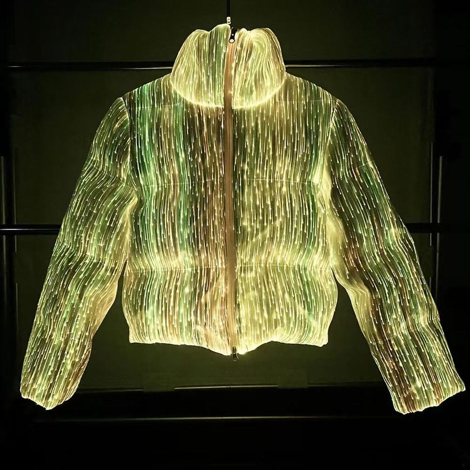 App Control Led Clothing Light Up Fiber Optic Down Jackets Men and Woman Winter Jackets