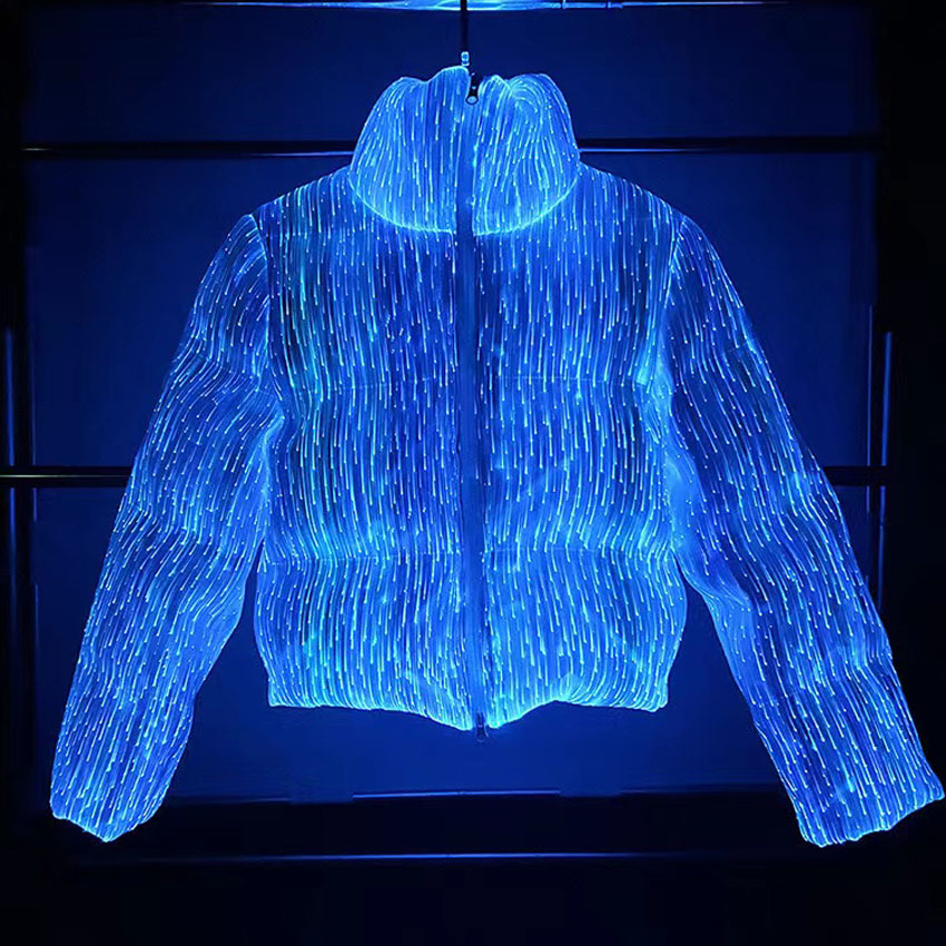 App Control Led Clothing Light Up Fiber Optic Down Jackets Men and Woman Winter Jackets