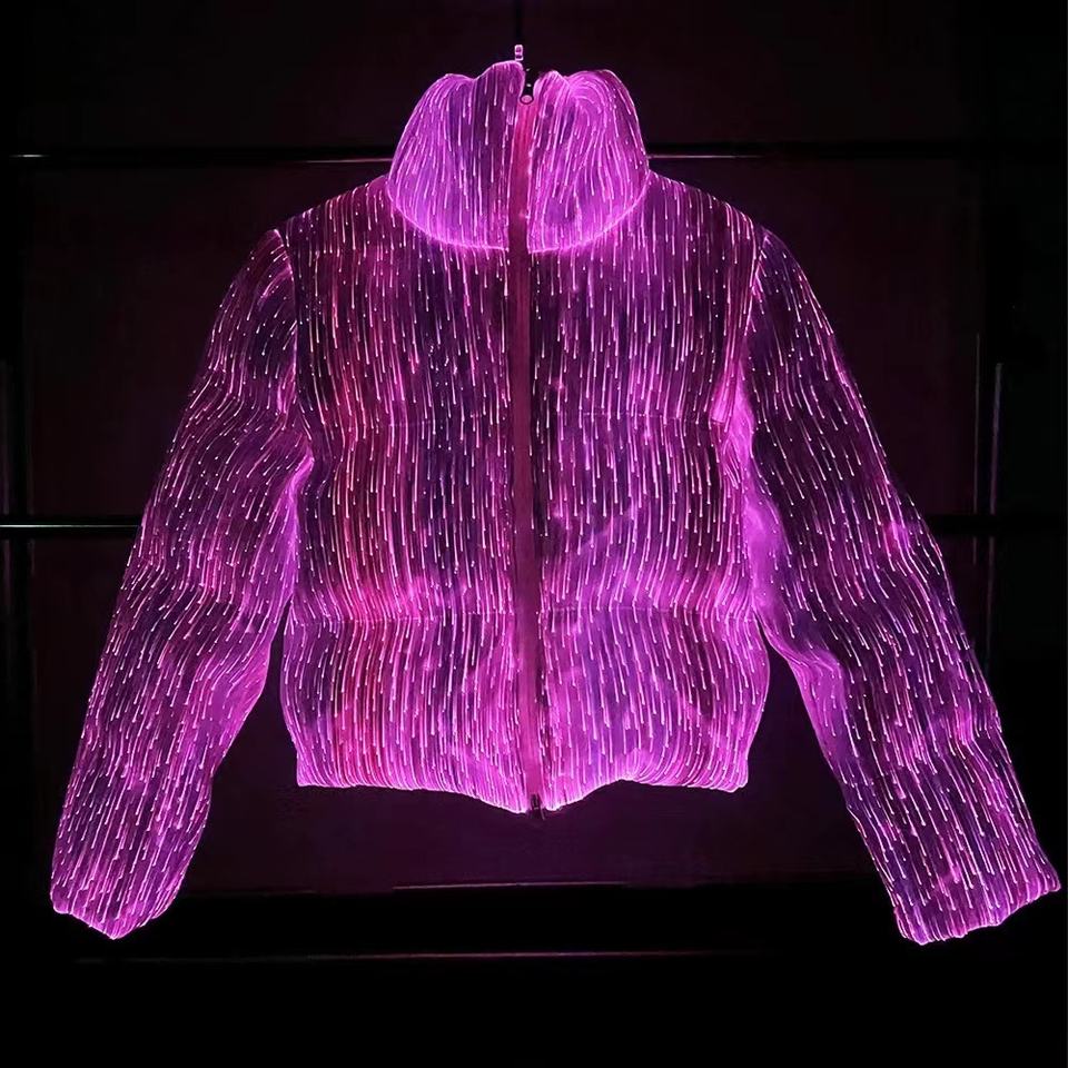 App Control Led Clothing Light Up Fiber Optic Down Jackets Men and Woman Winter Jackets